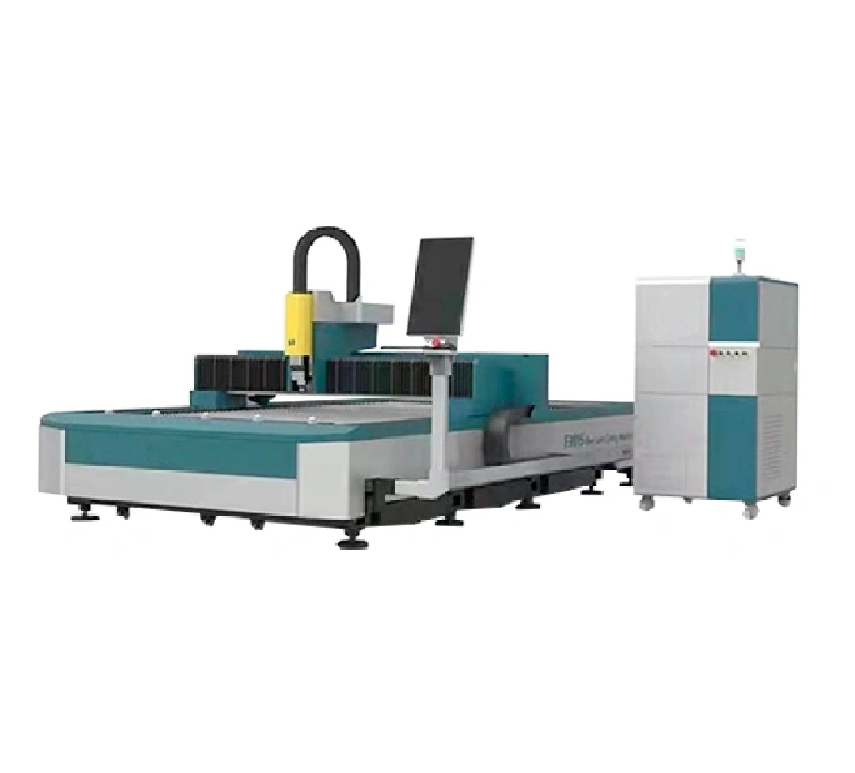 Laser cutting machine in operation